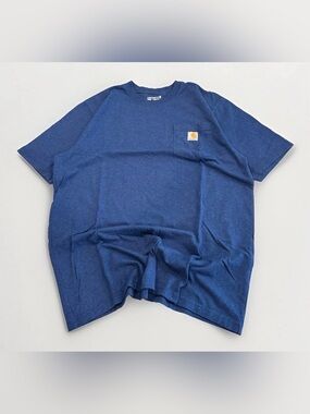Carhartt Loose Fit T-Shirt Blue Size Large Workwear Tee Heavyweight Pocket